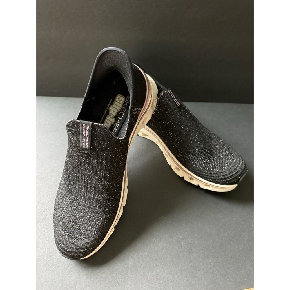 Skechers Slip-Ins Glide Pro Shoes Midnight Sparkle Black Womens Size 9 Comfort